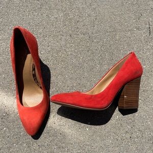 Crown Vintage Orange Suede Heels